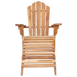 Garden Adirondack Chair with Footrest Natural Solid Teak Wood 42041352