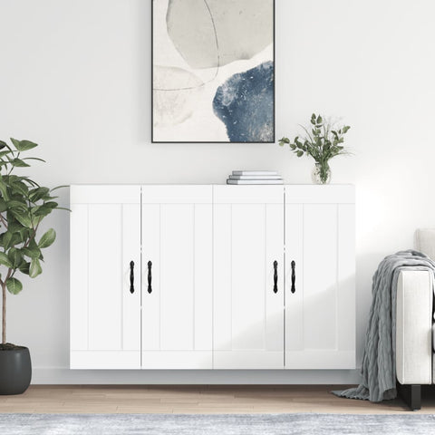 Wall Mounted Cabinets 2 pcs White Engineered Wood 3198009