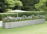 Garden Raised Bed Silver 554x100x68 cm Powder-coated Steel 319087
