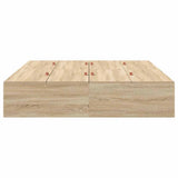 Storage Bed Frame Sonoma Oak 140 x 190 cm Engineered Wood 3335431