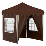 Pop-up Party Tent 195 x 195 x 245 cm Brown Oxford Fabric 42019742