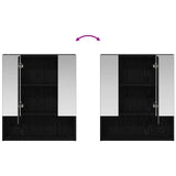 Bathroom Mirror Cabinet Black Oak 60 x 14.5 x 70 cm 889184