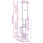 ZNTS Apothecary Cabinet Sonoma Oak 30x41x174.5 cm Engineered Wood 3309629