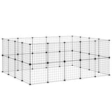 36-Panel Pet Cage with Door Black 35x35 cm Steel 3114039