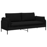 3-Seater Sofa Black 222 x 81 x 89 cm Fabric 42048631