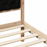 Bed Frame with Headboard Black 200 x 200 cm Solid Pine Wood 3394235