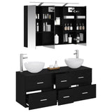 Bathroom Furniture Set 4 pcs Black Oak 3406736