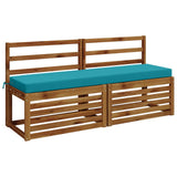 2-Piece Bench Cushions SOEST 2 pcs 100% Polyester Turquoise 949947