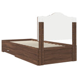 Bed Frame with Headboard Brown Oak 100 x 200 cm Engineered Wood 3413645