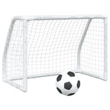 Kids' Football Goals 2 pcs with Ball White 64x35x48 cm Metal 4008436