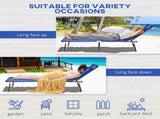 Outdoor Foldable Sun Lounger Set of 2, 4 Level Adjustable Backrest Reclining Sun Lounger Chair with T3398P320081