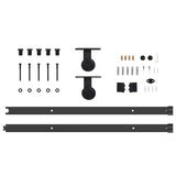Sliding Door Hardware Kit 213.5 cm Steel Black 4009709