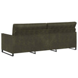 3 Seater Sofa Army Green 220 x 81 x 82 cm Faux Suede Fabric 42041006