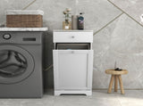 Single Hamper Laundry Storage Cabinet - White T3398P344538