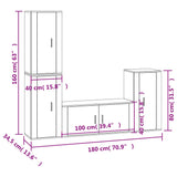 4 Piece TV Cabinet Set Smoked Oak Engineered Wood 3188595
