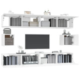 6 Piece TV Cabinet Set White Engineered Wood 3114366