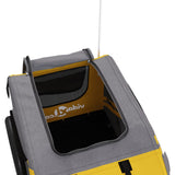 Pet Bike Trailer Yellow and Grey Oxford Fabric and Iron 93868