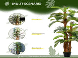 Set of 2 Artificial Plant Tropical Palm in Pot, Fake Plants for Home Indoor Outdoor Decor, 150cm, T3398P377670