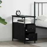 Bedside Cabinet Black oak 30 x 60 x 60 cm Engineered wood 871275