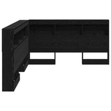 Storage Headboard with Shelf Black Oak 140 cm Engineered Wood 3335542
