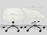 46-56 cm Velvet-feel Office Chair - Cream T3398P377437