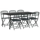 Outdoor Furniture Set Folding 7 pcs Anthracite Iron and Steel 3422898