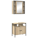 Bathroom Furniture Set with Shelf 2 pcs Brown Engineered wood 3345130