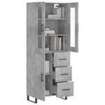 Highboard Concrete Grey 69.5x34x180 cm Engineered Wood 3198493