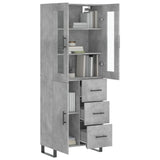 Highboard Concrete Grey 69.5x34x180 cm Engineered Wood 3198493