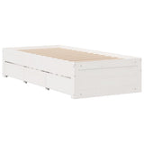 Bookcase Bed without Mattress White 75x190 cm Small Single Solid Wood Pine 3308985