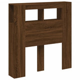 LED Headboard Brown Oak 100x18.5x103.5 cm Engineered Wood 837336