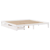 Bed Frame with Drawers without Mattress White 200x200 cm 3301957