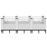 Garden Planter with Pegs White 123.5x43.5x43.5 cm PP 368020