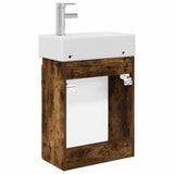 Bathroom Vanity Unit with Tap Smoked Oak 45.5 x 22.5 x 84 cm 889456