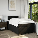 ZNTS Box Spring Bed with Mattress Black 120x200 cm Fabric 3285857