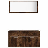 2 Piece Bathroom Furniture Set Smoked Oak Engineered Wood 826623