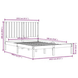 Bed Frame without Mattress Black 140x190 cm Solid Wood Pine 3104397