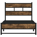 ZNTS Metal Bed Frame without Mattress Smoked Oak 100x200 cm 4017213