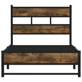 ZNTS Metal Bed Frame without Mattress Smoked Oak 100x200 cm 4017213