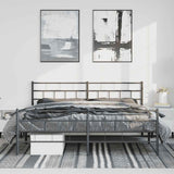 Metal Bed Frame without Mattress with Footboard Black 193x203cm 355683