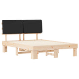 Bed Frame with Upholstered Headboard Black 140 x 200 cm 877346