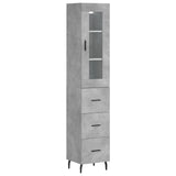 Highboard Concrete Grey 34,5x34x180 cm Engineered Wood 3199253