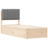 Bed Frame with Upholstered Headboard Light Grey 75 x 190 cm 877809