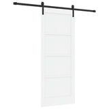 Sliding Door White and Black 83 x 202 cm Solid Pine Wood 3445407