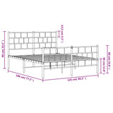 Metal Bed Frame without Mattress with Footboard Black 120x190cm 355674