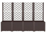 Garden Planter with Trellis Brown 160x40x140 cm PP 367875