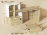 Computer Desk, Office Desk with Bookshelf, File Drawer and Legal Hanging File Holders, Oak Wood T3398P551582