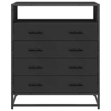 Drawer Cabinet Black 70x41x83.5 cm Engineered Wood 849089