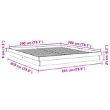 Bed Frame without Mattress 200x200 cm Solid Wood Oak 3315729
