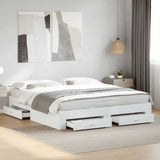 Bed Frame White Engineered wood, Plywood Super King Bed Frame 3280363